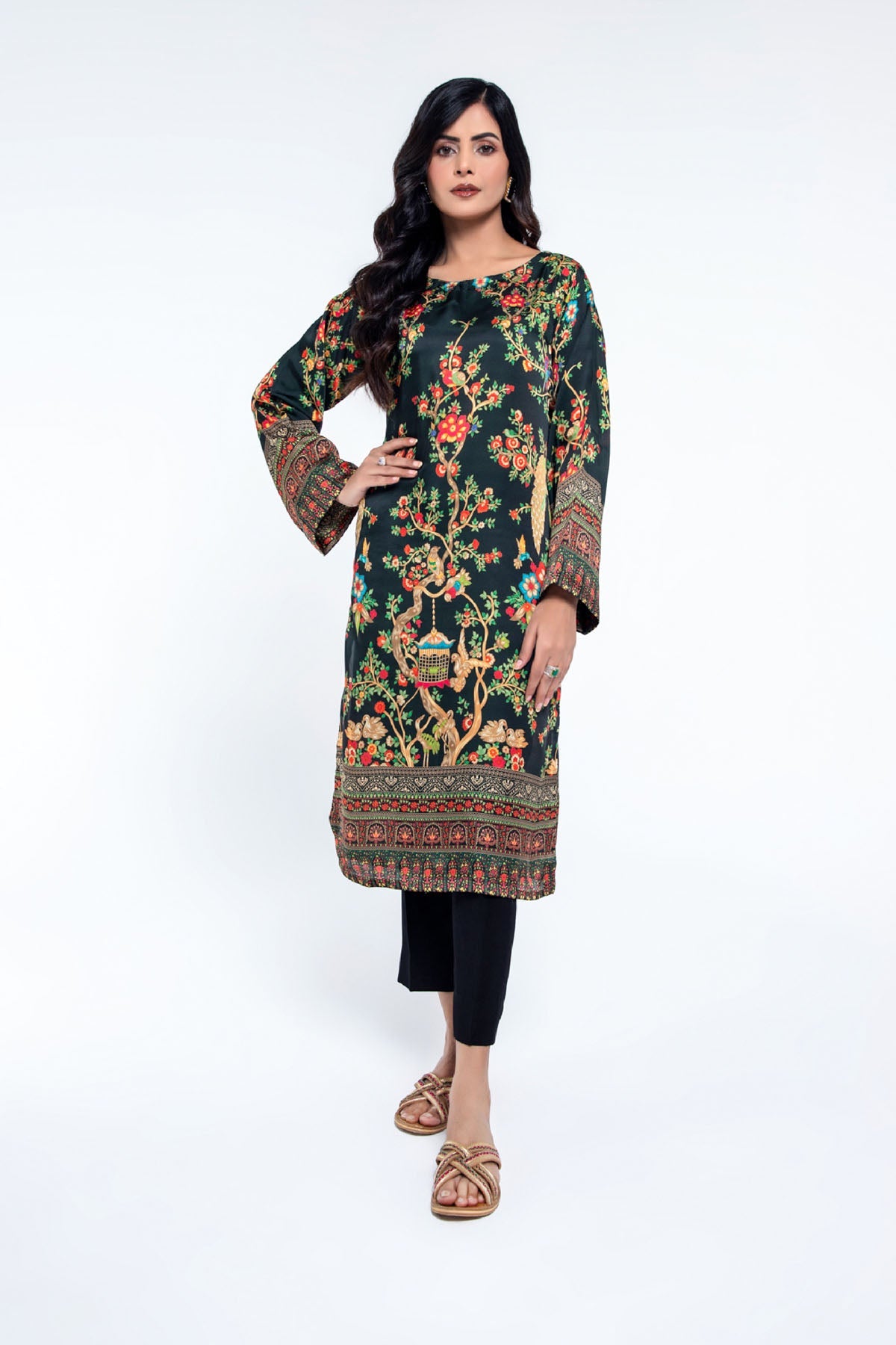PRET PRINTED  SHAMOZ SILK  1 PCS